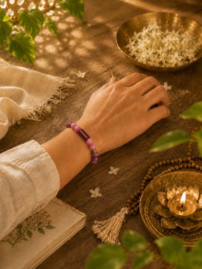 Pink Agate Love Bracelet