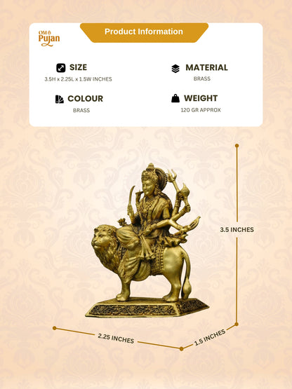 Maa Durga Brass Idol on Lion – Signature Edition