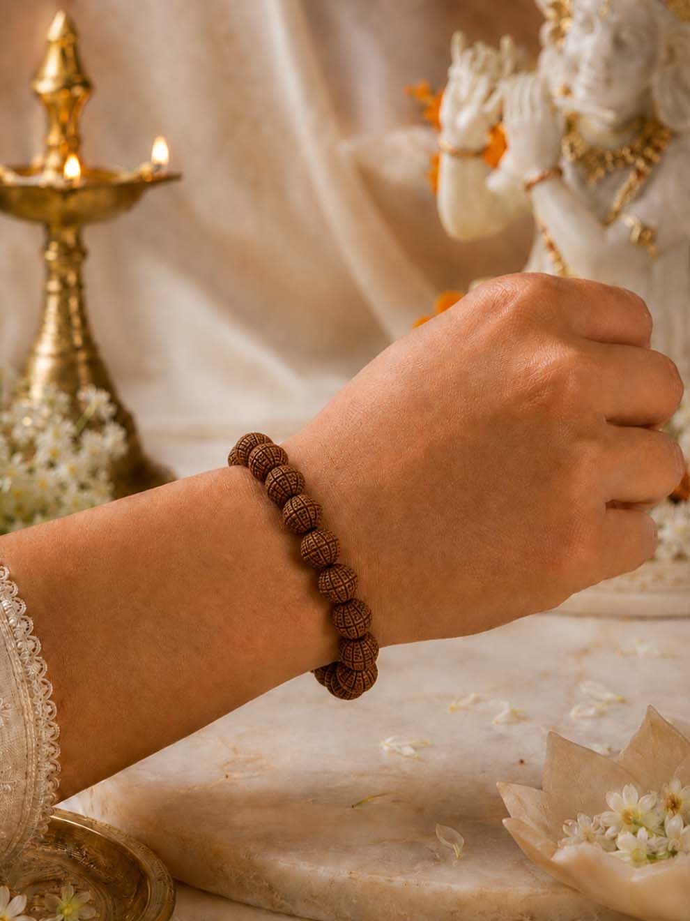 8 Mukhi Rudraksha Ganesha Bracelet