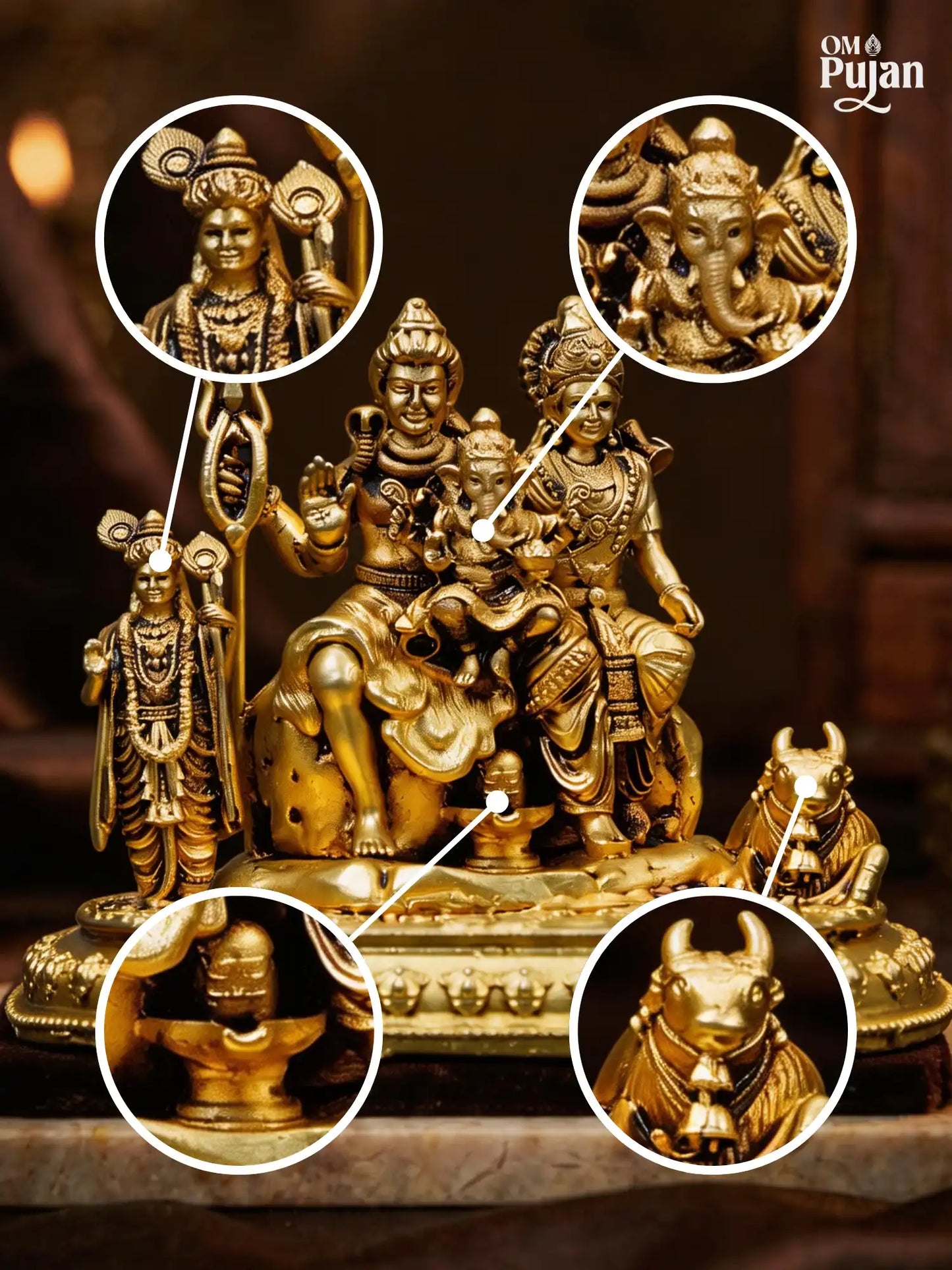 Antique Brass Shiv Parivar – Signature Edition