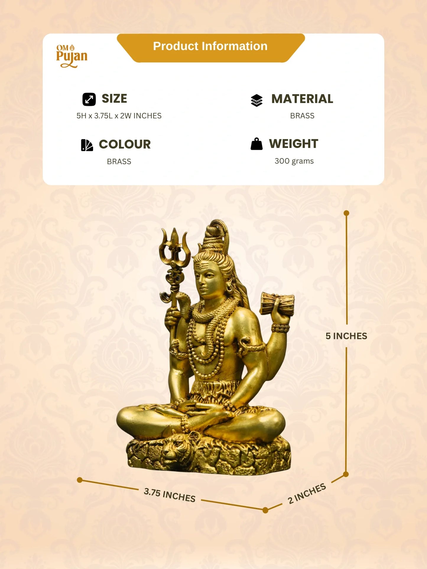Lord Shiva Brass Idol in Meditation Pose – Signature Edition