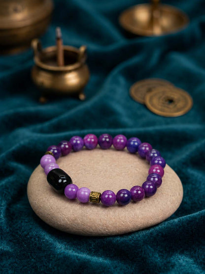 Purple Agate & Black Onyx Protection Bracelet