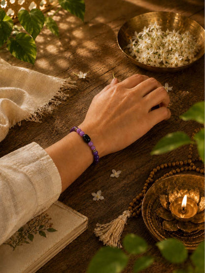 Purple Agate & Black Onyx Protection Bracelet (Copy)