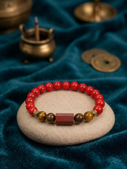 Red Jasper & Tiger Eye Courage Bracelet