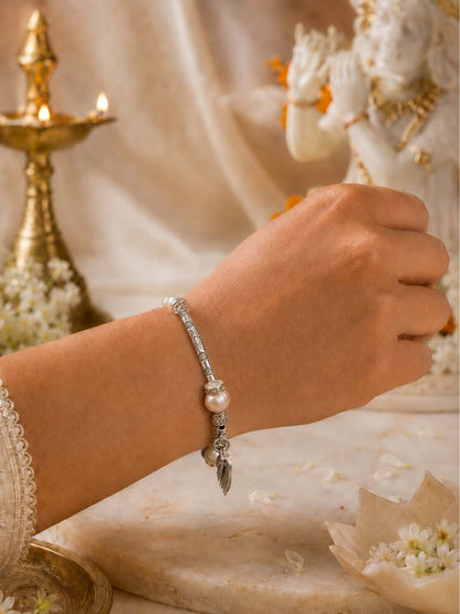 Blush Pearl Love Charm Bracelet