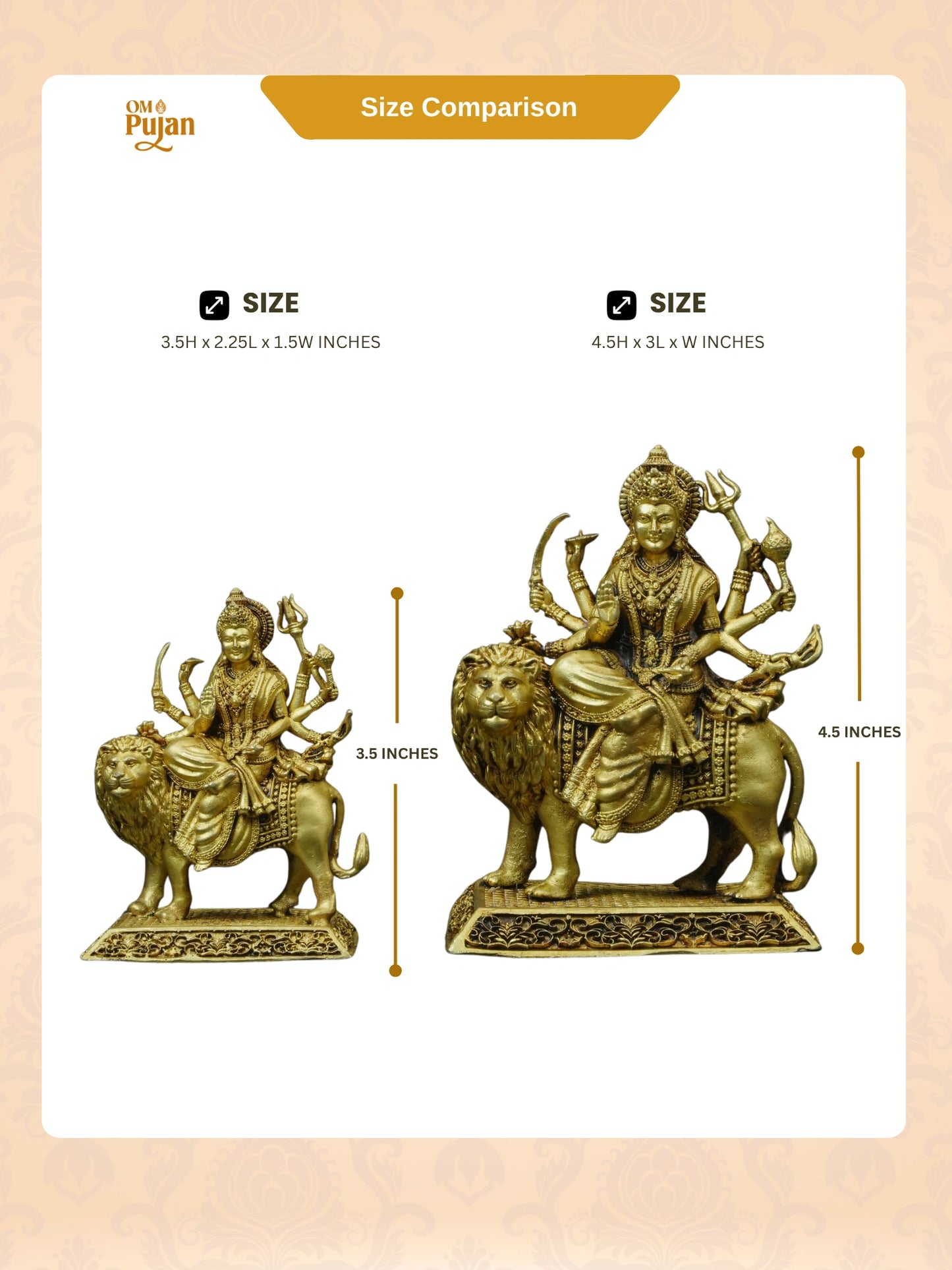 Maa Durga Brass Idol on Lion – Signature Edition