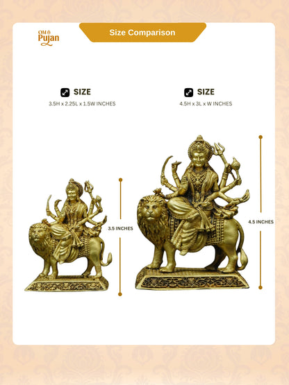 Maa Durga Brass Idol on Lion – Signature Edition