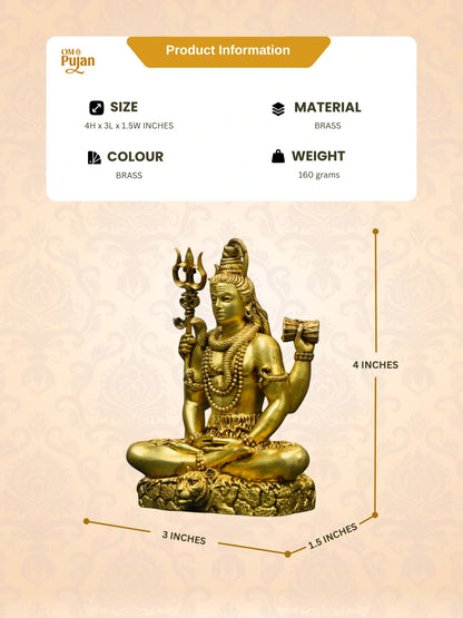 Lord Shiva Brass Idol in Meditation Pose – Signature Edition