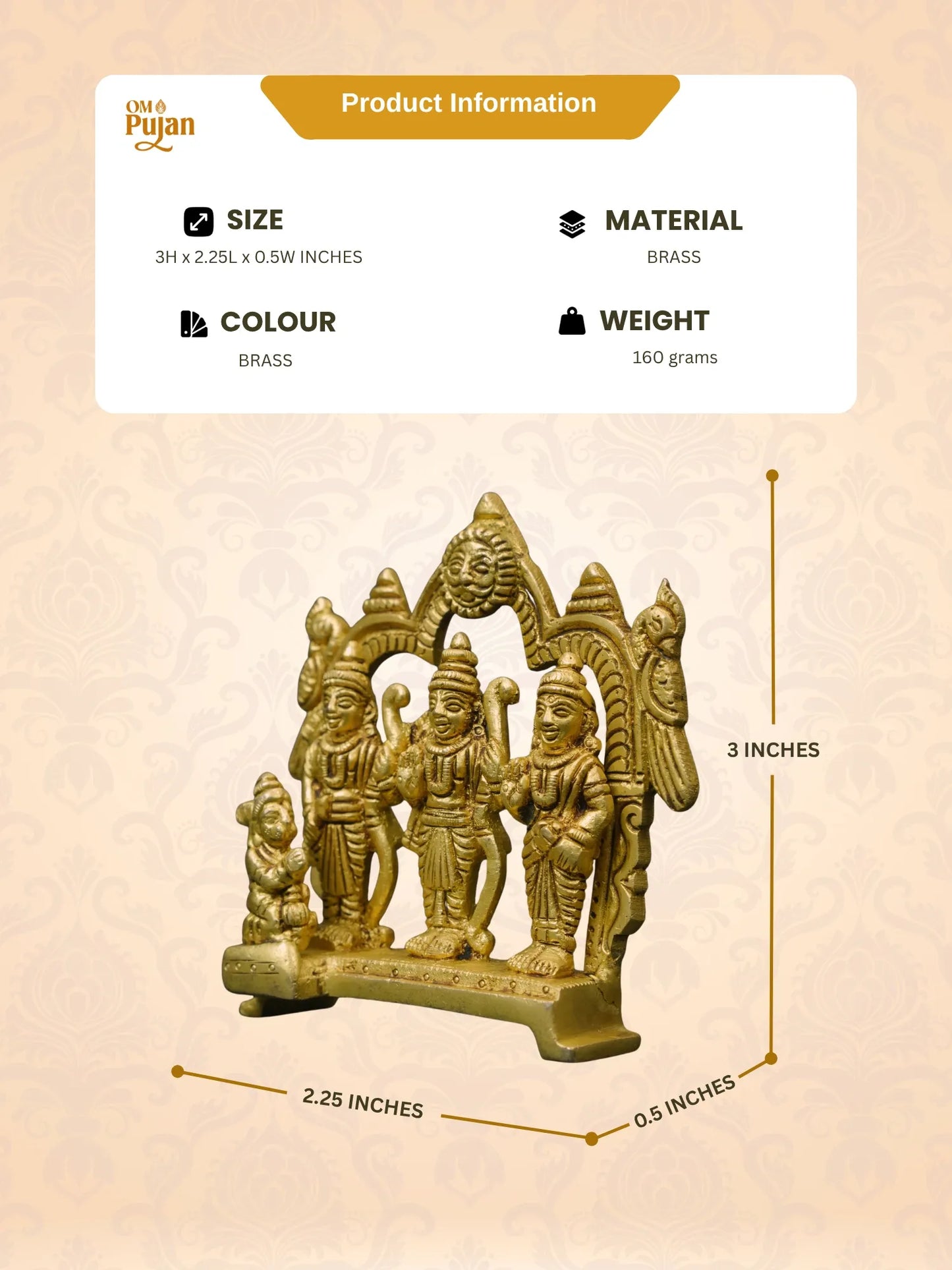 Ram Darbar Brass Idol - Classic edition