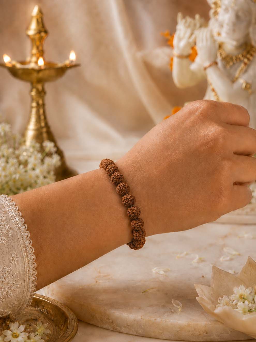 6 Mukhi Rudraksha Kartikeya Bracelet