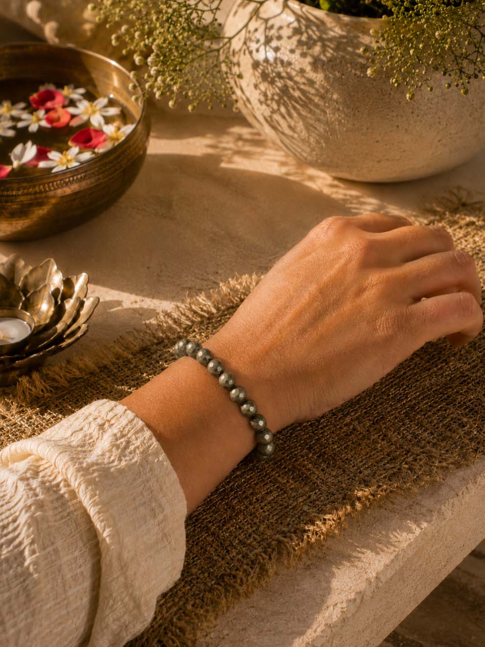 Faceted Pyrite Prosperity Bracelet