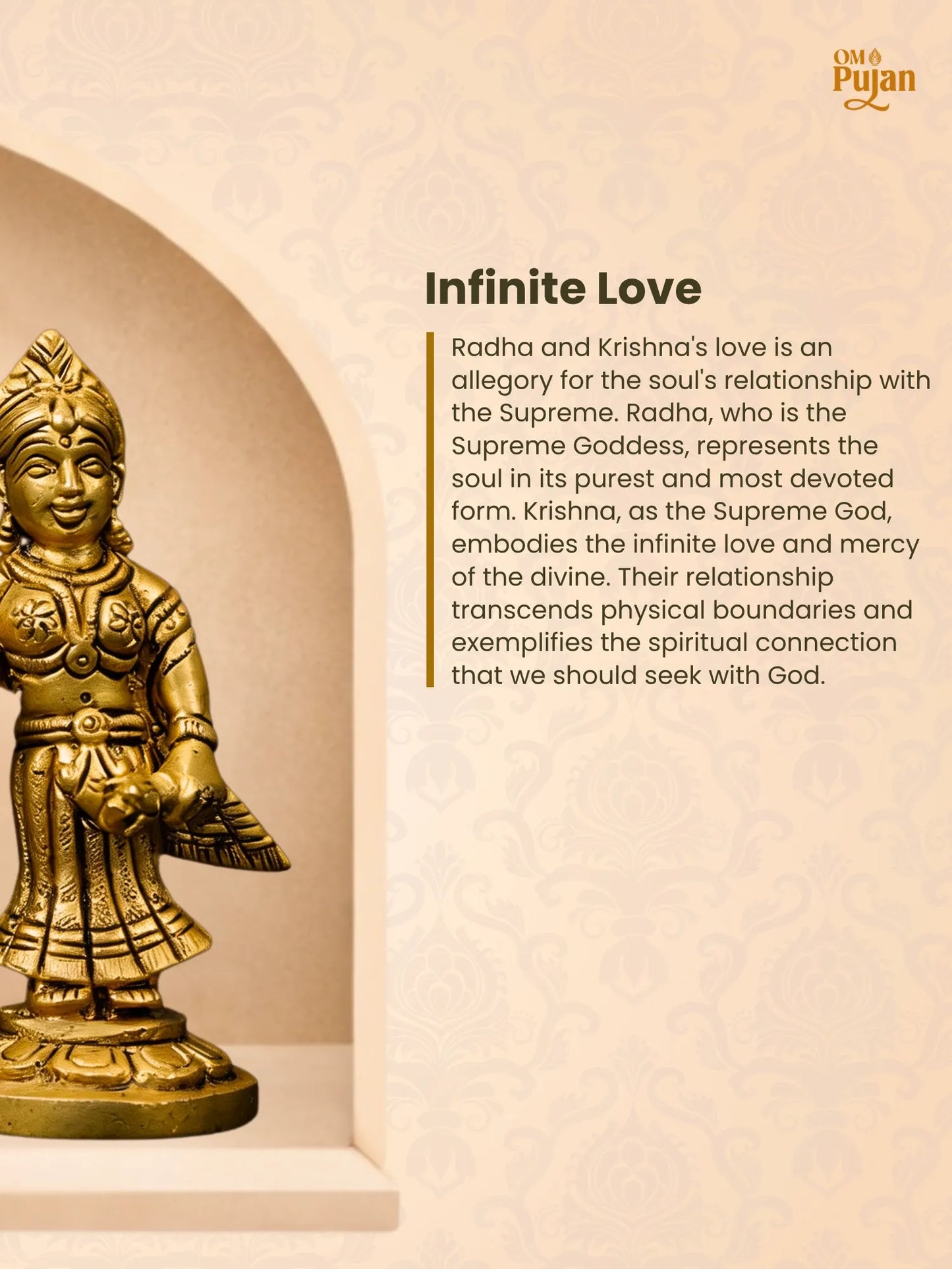 Radha Krishna Brass Idol Set - Classic edition