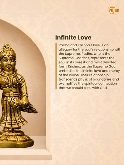 Radha Krishna Brass Idol Set - Classic edition