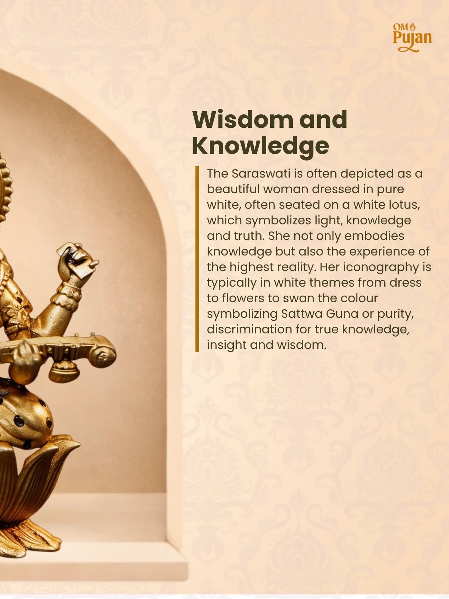 Maa Saraswati Brass Idol – Antique Finish Veena Murti | Signature Edition