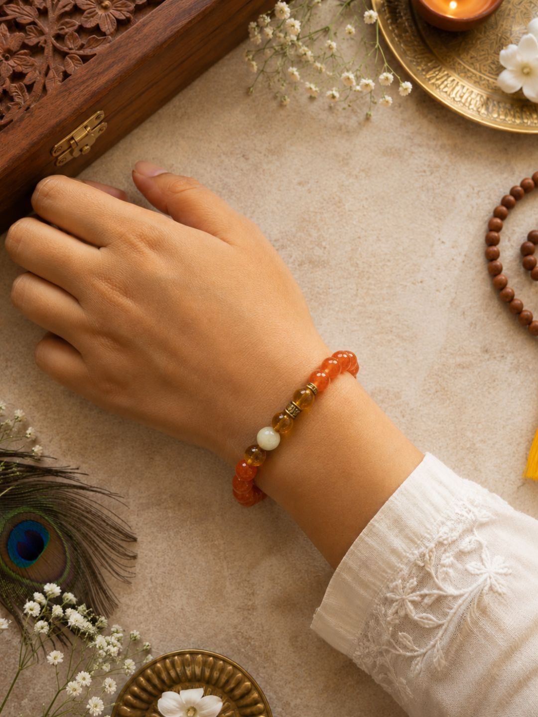 Citrine & Orange Quartz Spiritual Bracelet