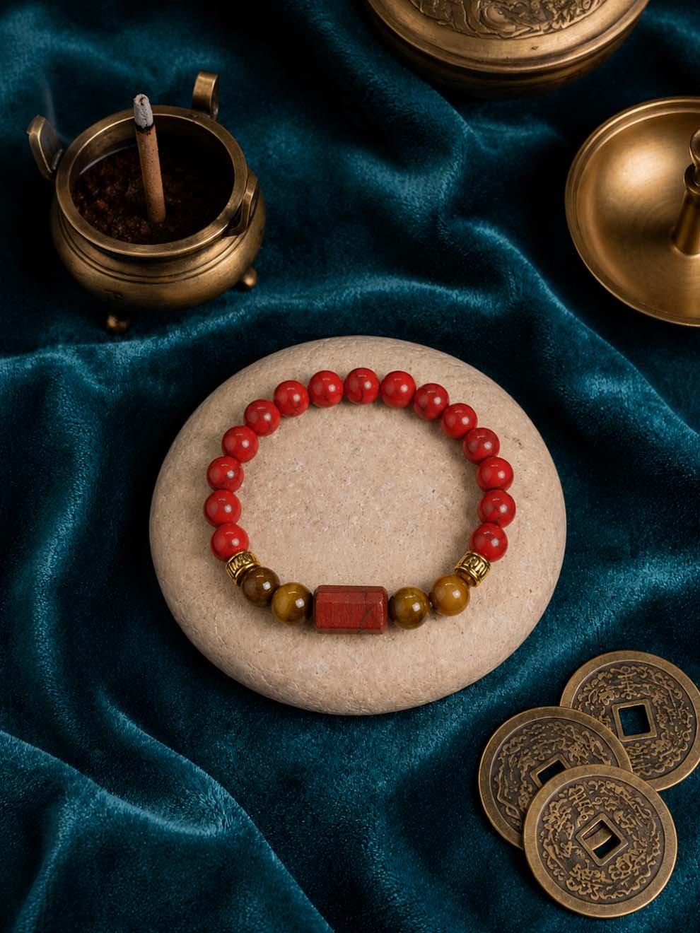 Red Jasper & Tiger Eye Courage Bracelet
