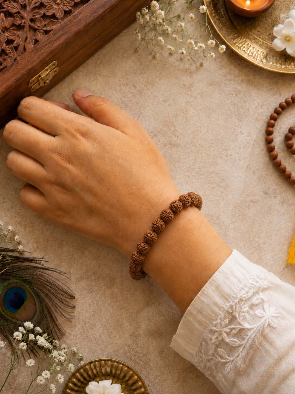 6 Mukhi Rudraksha Kartikeya Bracelet