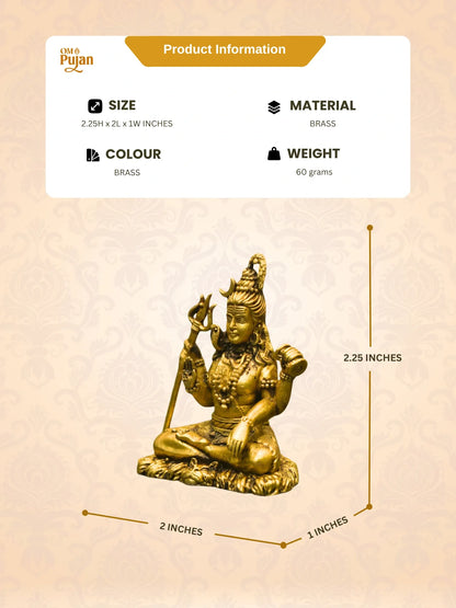 Lord Shiva Brass Idol in Meditation Pose – Signature Edition