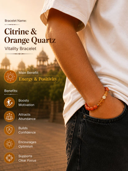 Citrine & Orange Quartz Spiritual Bracelet