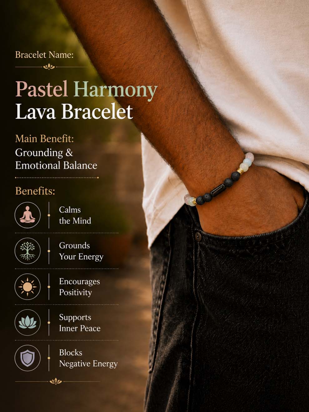 Pastel Harmony Lava Bracelet