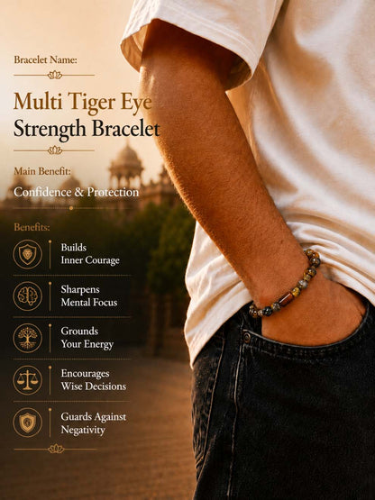 Multi Tiger Eye Strength Bracelet