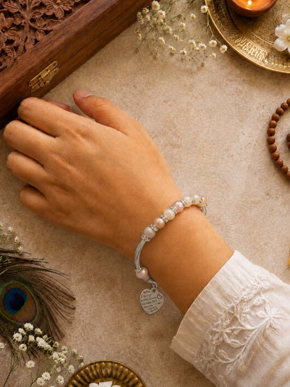 Blush Pearl Love Charm Bracelet