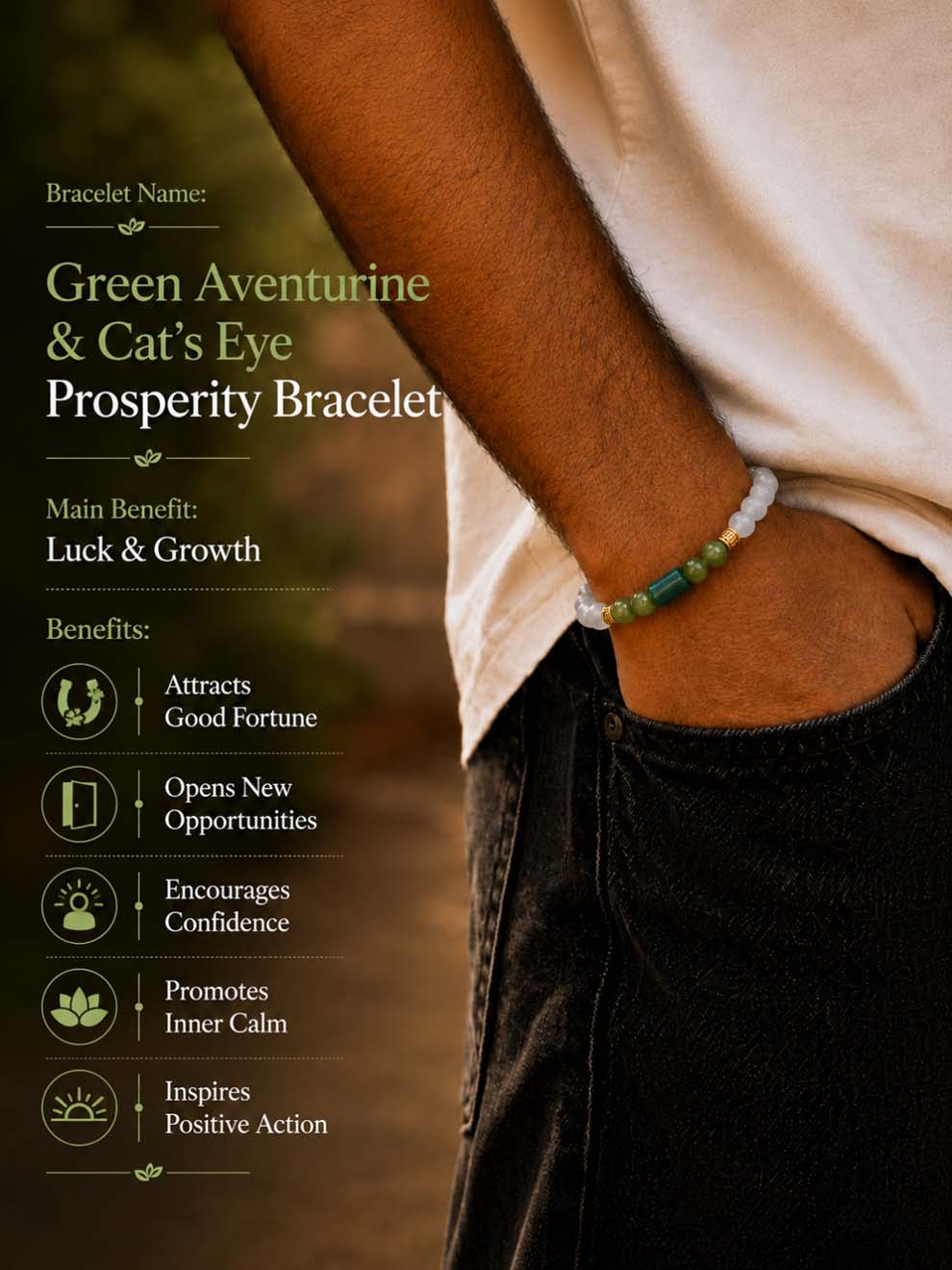 Green Aventurine & Cat’s Eye Prosperity Bracelet