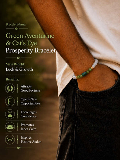 Green Aventurine & Cat’s Eye Prosperity Bracelet
