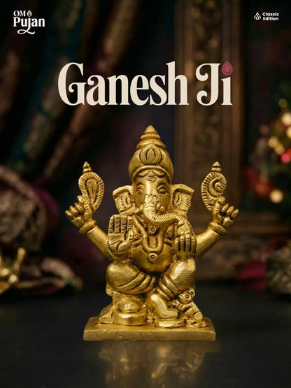 Shree Ganesh Ji Brass Idol - Classic Edition