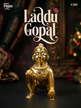 Brass Laddu Gopal Murti Premium Antique Finish