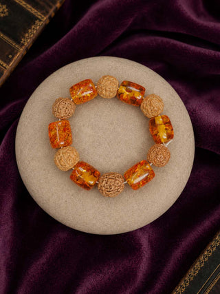 Surya Rudraksha Amber Bracelet