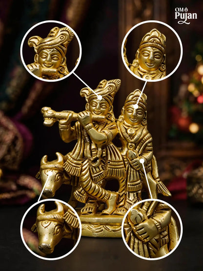 Radha Krishna Brass Idol – Classic Edition