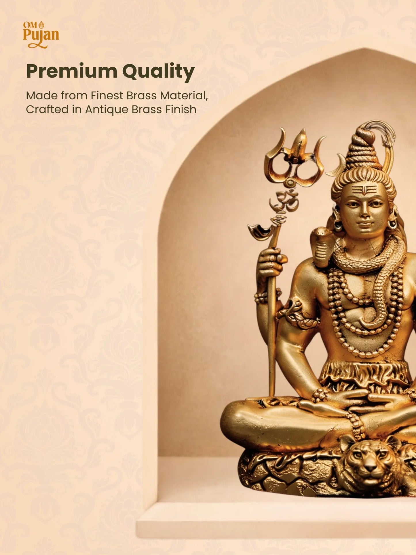 Lord Shiva Brass Idol in Meditation Pose – Signature Edition