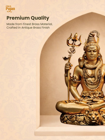 Lord Shiva Brass Idol in Meditation Pose – Signature Edition