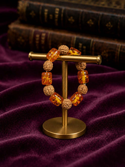 Surya Rudraksha Amber Bracelet