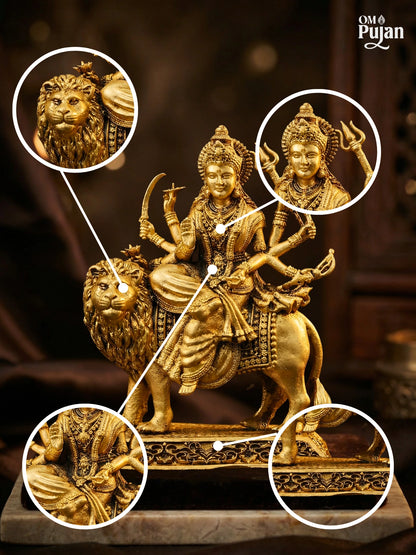 Maa Durga Brass Idol on Lion – Signature Edition