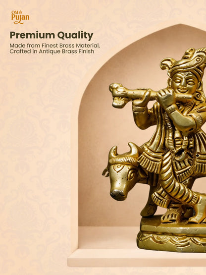 Radha Krishna Brass Idol – Classic Edition