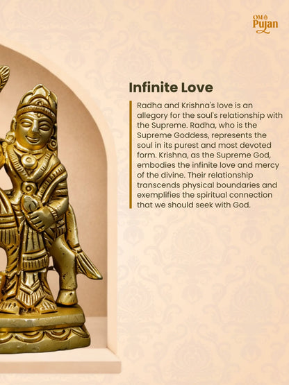 Radha Krishna Brass Idol – Classic Edition