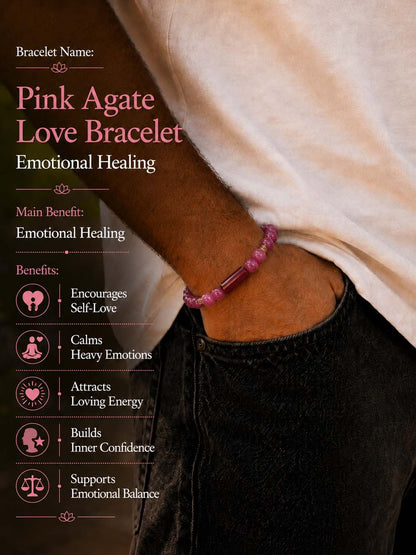 Pink Agate Love Bracelet