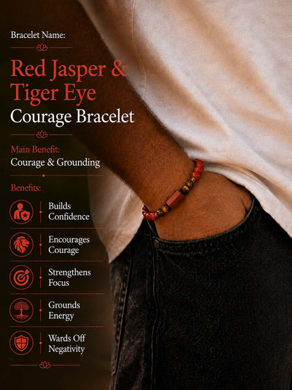 Red Jasper & Tiger Eye Courage Bracelet
