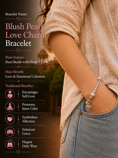 Blush Pearl Love Charm Bracelet