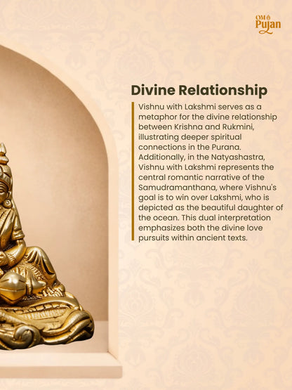 Laxmi Vishnu Brass Idol Murti - Classic edition