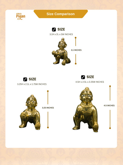Brass Laddu Gopal Murti Premium Antique Finish